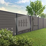 Tuinscherm Velufence | dark grey | aluminium palen