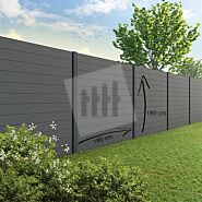 Tuinscherm Velufence | graphite black | aluminium palen