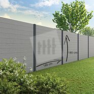 Tuinscherm Velufence | stone grey | aluminium palen