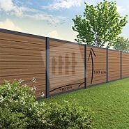 Tuinscherm Velufence | teak brown | aluminium palen