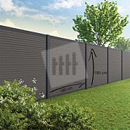 Tuinscherm Velufence | dark grey triple | aluminium palen