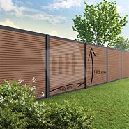 Tuinscherm Velufence | ipé brown triple | aluminium palen