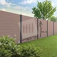 Tuinscherm Velufence | wengé brown | aluminium palen