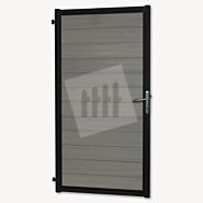 Tuindeur composiet Velufence | light grey | zwart aluminium