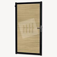 Tuindeur composiet Velufence | cedar triple | zwart aluminium