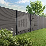 Tuinscherm Velufence | dark grey triple | aluminium palen