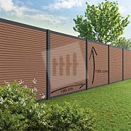 Tuinscherm Velufence | ipé brown triple | aluminium palen