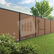 Tuinscherm Velufence | teak brown triple | aluminium palen