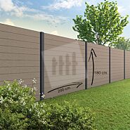 Tuinscherm Velufence | wengé brown | aluminium palen