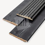 Vuren Zweeds rabat | zwart | 14,-2,8x19,5 cm | met krimpgroeven