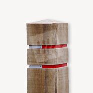 Eiken paal met reflectiestrips