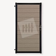 Tuindeur composiet Velufence | tropical brown | zwart aluminium