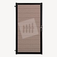 Tuindeur composiet Velufence | wengé brown | zwart aluminium