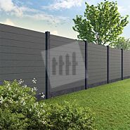 Tuinscherm Velufence | graphite black | betonpalen