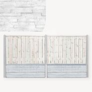 Onderplaat schutting | leisteenmotief grijs | 36 cm