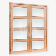 Tuinhuis dubbele deur melkglas