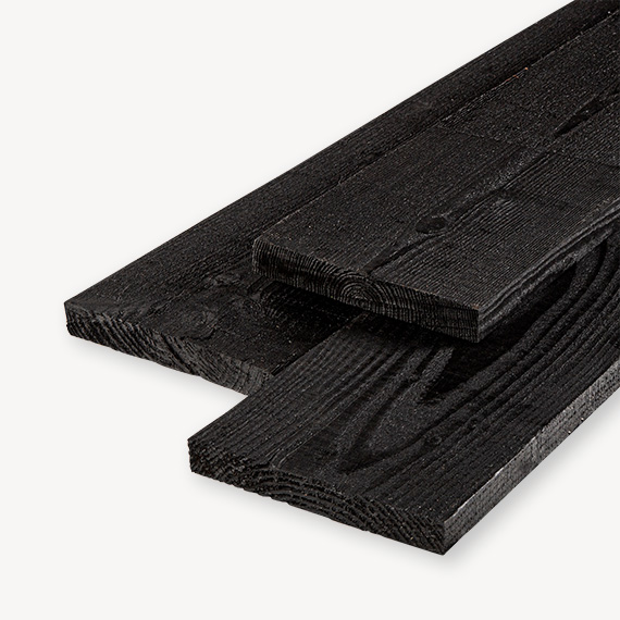 Douglas plank | ruw | zwart | 3x20 cm
