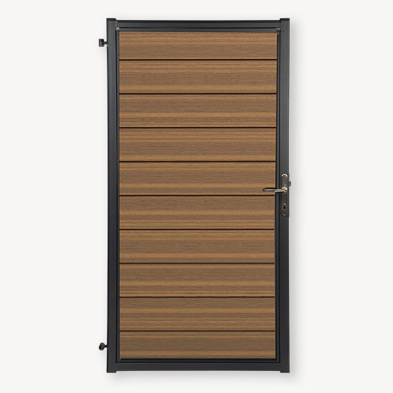Tuindeur composiet Velufence | teak brown