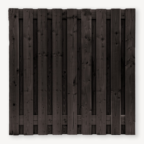 Tuinscherm Kootwijk | zwart vurenhout