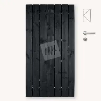 Tuindeur Privacy | zwart grenen | geen doorkijk | verzinkt frame