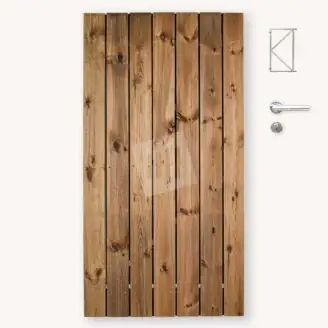 Tuindeur Privacy | bruin grenen | geen doorkijk | verzinkt frame