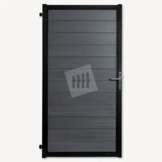 Tuindeur composiet Velufence | dark grey | zwart aluminium