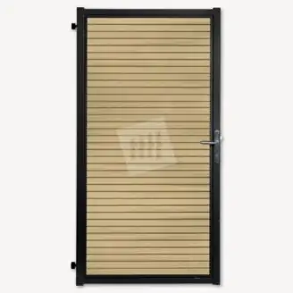 Tuindeur composiet Velufence | cedar triple | zwart aluminium