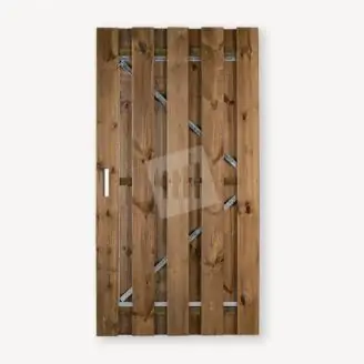 Tuindeur Solide bruin grenen| verzinkt frame | zonder slot