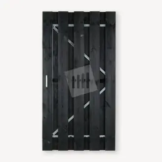 Tuindeur Solide zwart grenen gem. doorkijk | verzinkt frame