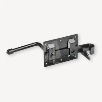 Boerenklinkstel | zwart gecoat | plaat: 120x85x2mm