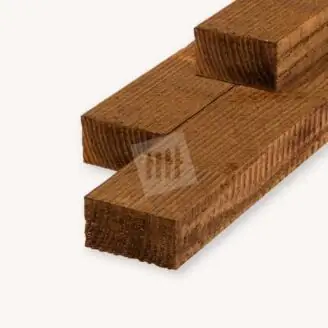 Douglas balk | ruw | bruin geïmpregneerd | 7x12 cm
