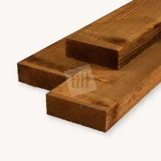 Douglas balk | ruw | bruin geïmpregneerd | 7x22 cm