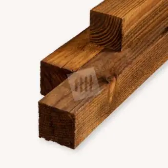 Douglas paal | bruin geïmp. fijnbezaagd | 10x10 cm