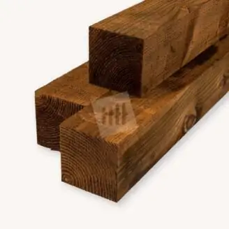 Douglas paal | ruw | bruin | 12x12 cm