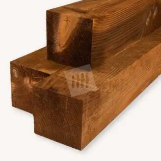 Douglas paal | ruw | bruin | 20x20 cm