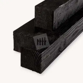 Douglas paal | ruw | zwart | 12x12 cm