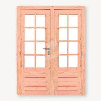 Douglas tuinhuis deur | dubbel | 8-ruits