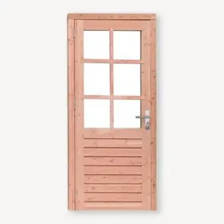 Douglas tuinhuis deur | enkel | 6-ruits dubbelglas
