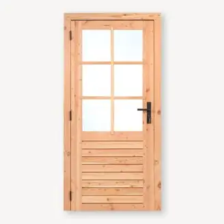 Douglas tuinhuis deur | enkel | 6-ruits