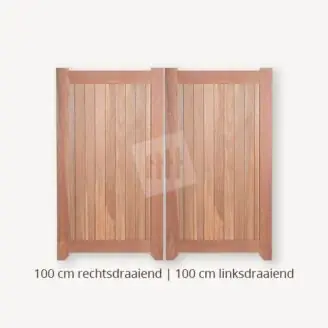 Dichte poort | Dubbele deuren | 100 cm | 100 cm