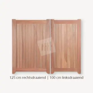 Dichte poort | Dubbele deuren | 125 cm | 100 cm