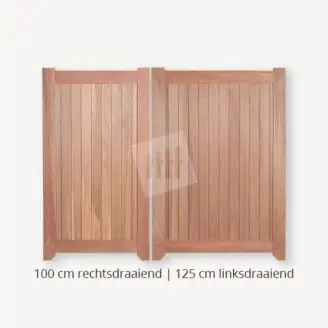 Dichte poort | Dubbele deuren | 125 cm  | 100 cm