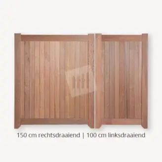 Dichte poort | Dubbele deuren | 150 cm | 100 cm