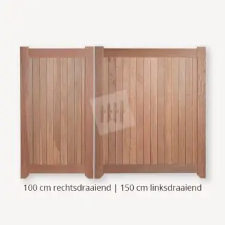 Dichte poort | Dubbele deuren | 100 cm | 150 cm