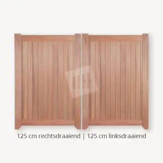Dichte poort | Dubbele deuren | 125 cm | 125 cm