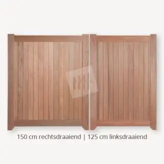 Dichte poort | Dubbele deuren | 150 cm | 125 cm