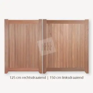 Dichte poort | Dubbele deuren | 125 cm | 150 cm