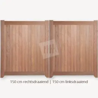 Dichte poort | Dubbele deuren | 150 cm | 150 cm