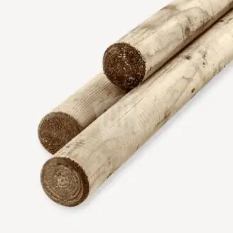 PEFC Vuren paal | cil.gefr. | onbeh. | Ø7 | 250 cm | G/G