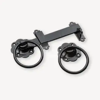 Ringheksluiting met rozet | zwart | lengte 17,8 cm